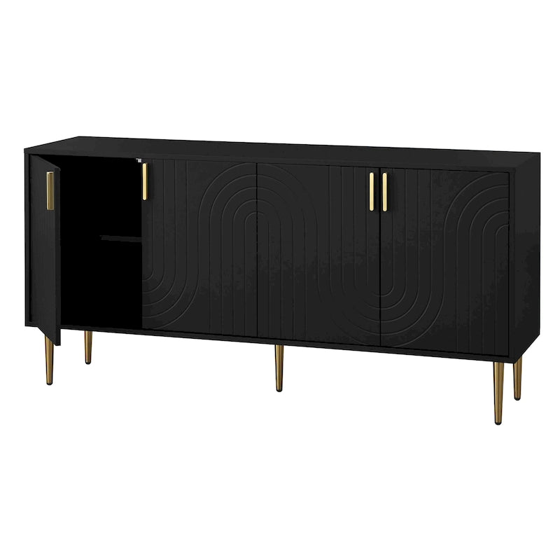 Bahut/buffet médiéval à quatre portes