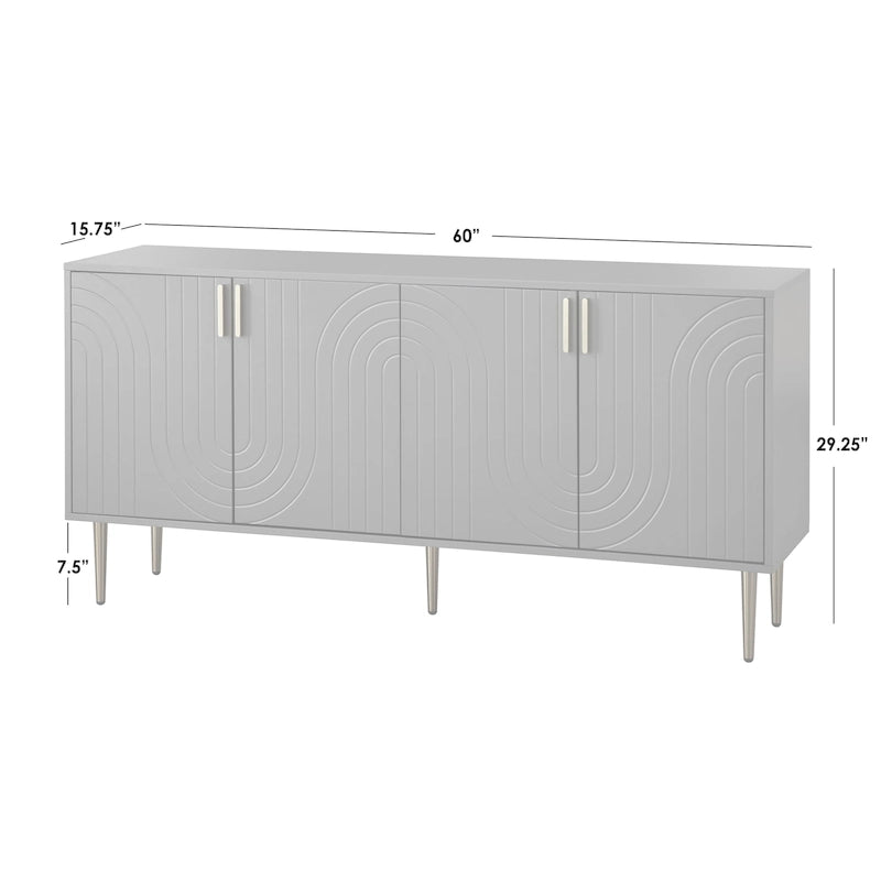 Bahut/buffet médiéval à quatre portes