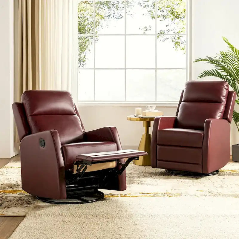Fauteuil à bascule manuel/fauteuil inclinable pivotant en similicuir moderne