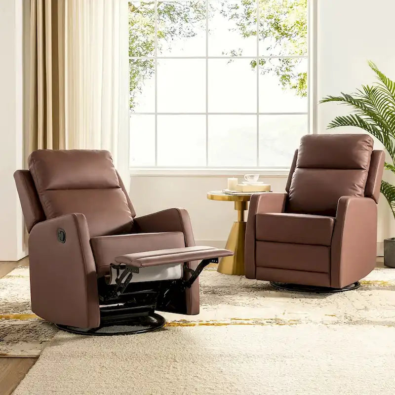 Fauteuil à bascule manuel/fauteuil inclinable pivotant en similicuir moderne
