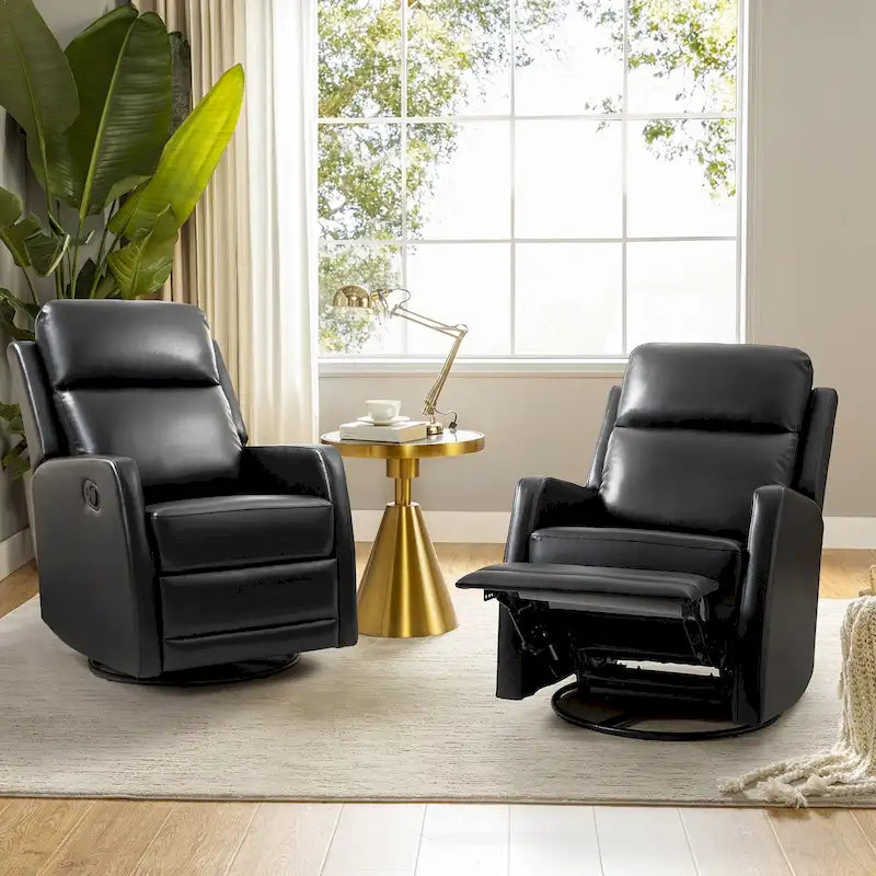 Fauteuil à bascule manuel/fauteuil inclinable pivotant en similicuir moderne