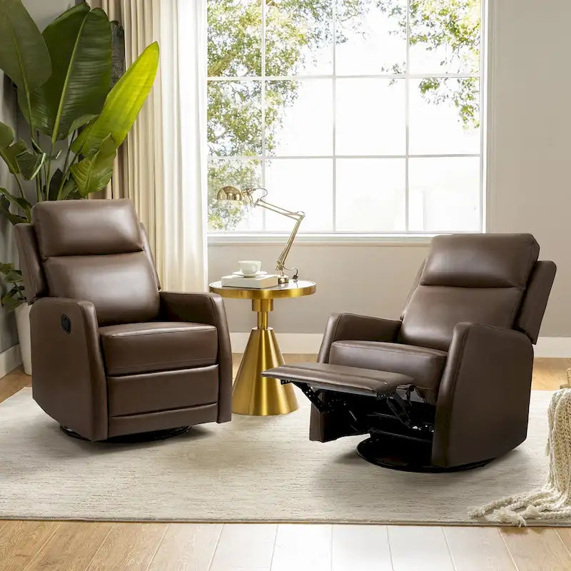 Fauteuil à bascule manuel/fauteuil inclinable pivotant en similicuir moderne