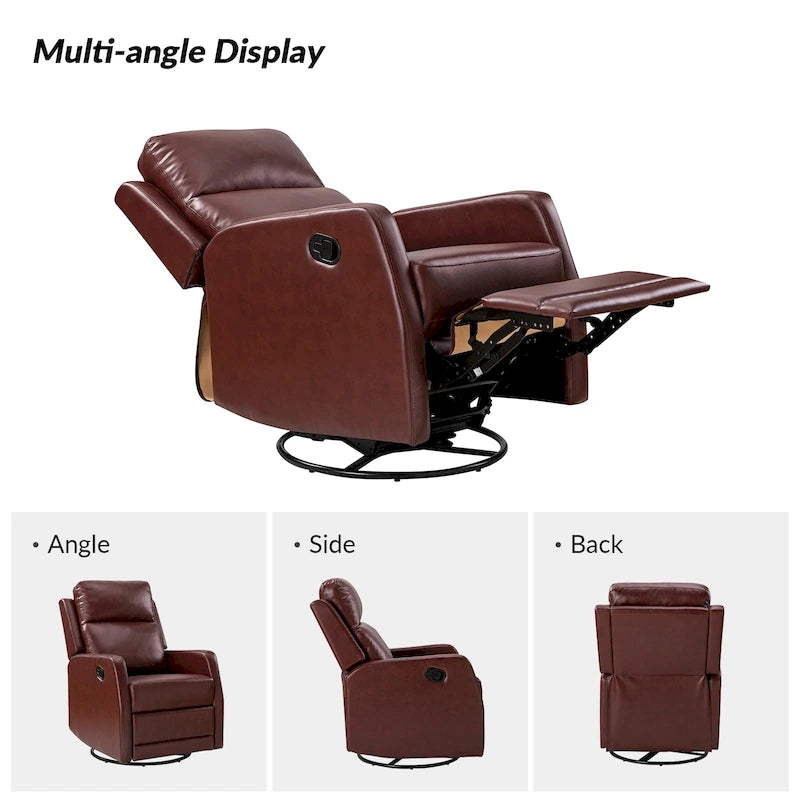 Fauteuil à bascule manuel/fauteuil inclinable pivotant en similicuir moderne