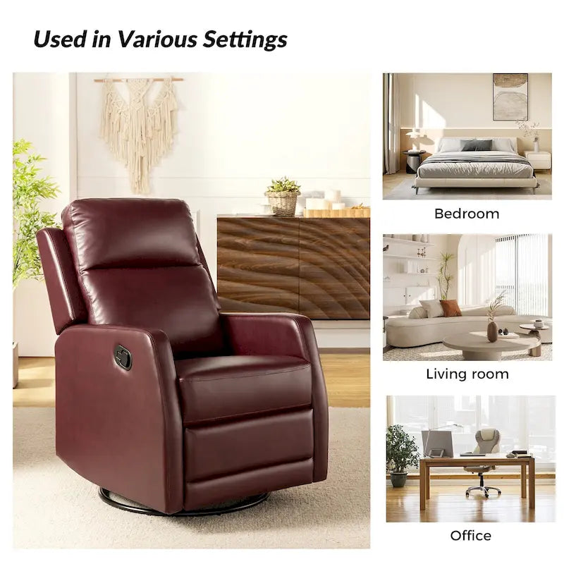 Fauteuil à bascule manuel/fauteuil inclinable pivotant en similicuir moderne