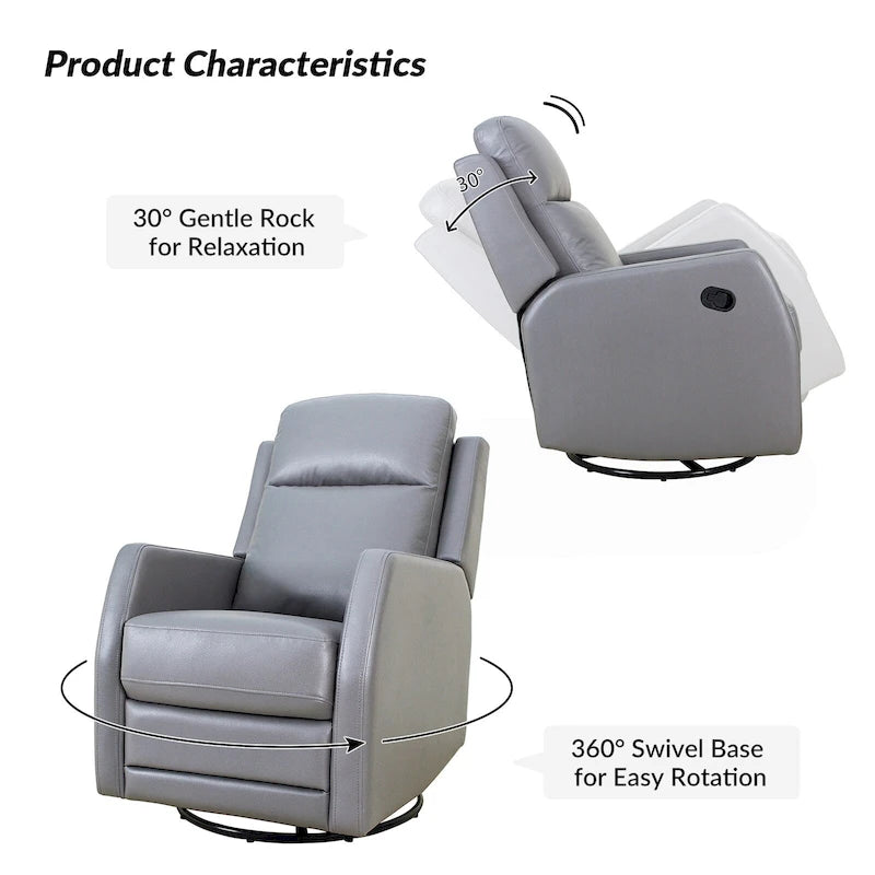 Fauteuil à bascule manuel/fauteuil inclinable pivotant en similicuir moderne