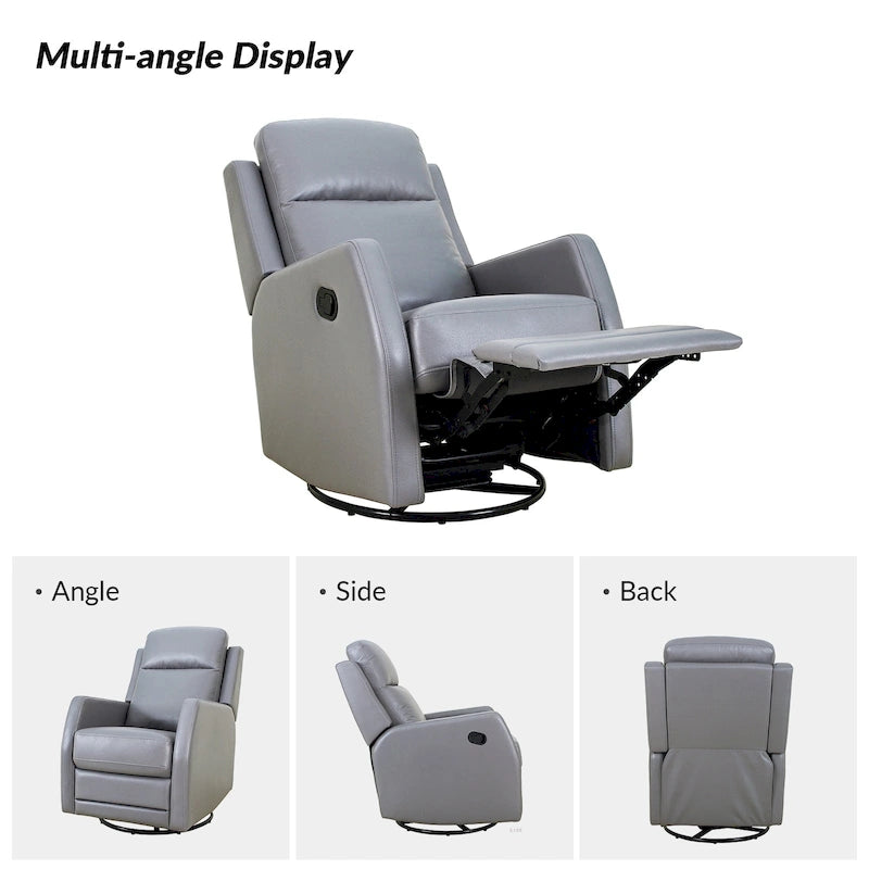 Fauteuil à bascule manuel/fauteuil inclinable pivotant en similicuir moderne