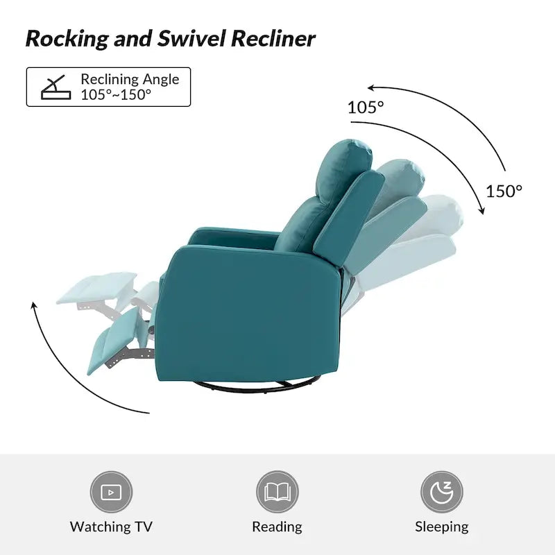 Fauteuil à bascule manuel/fauteuil inclinable pivotant en similicuir moderne