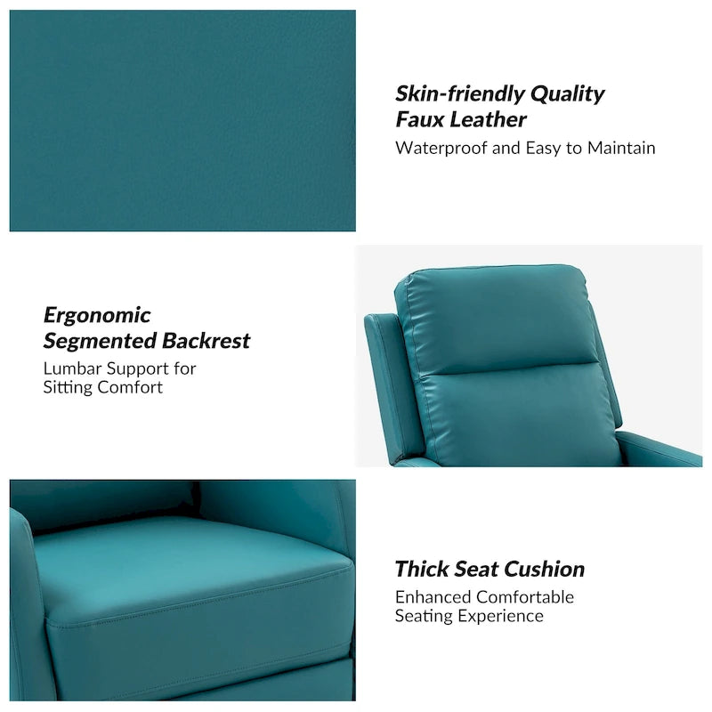 Fauteuil à bascule manuel/fauteuil inclinable pivotant en similicuir moderne
