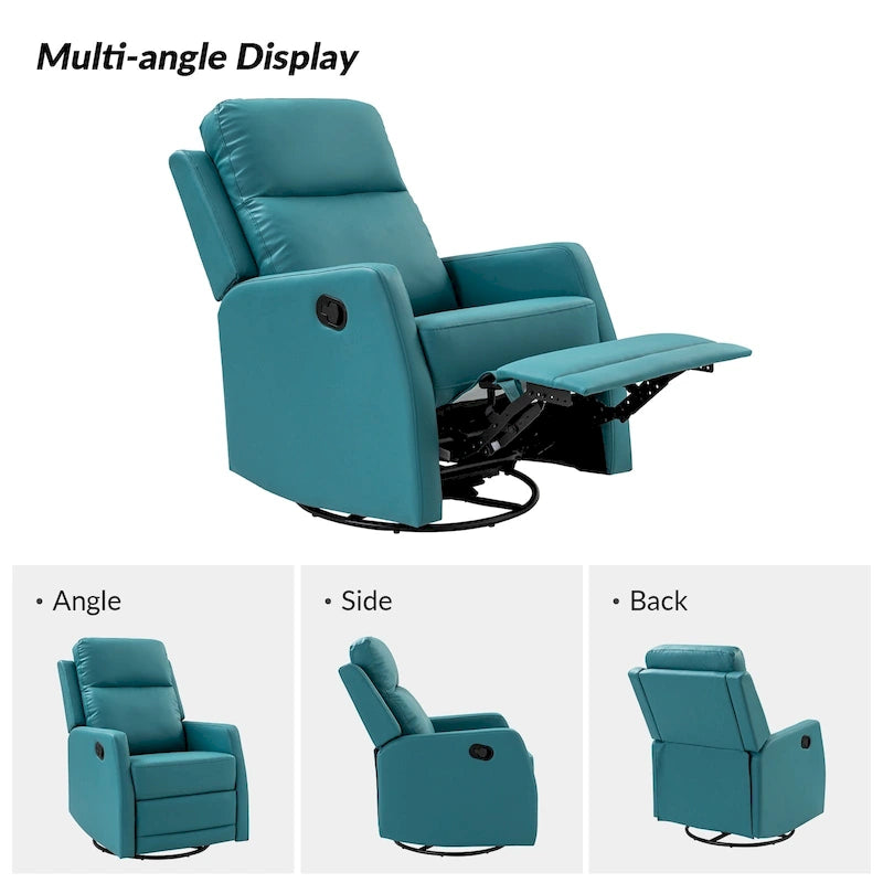 Fauteuil à bascule manuel/fauteuil inclinable pivotant en similicuir moderne