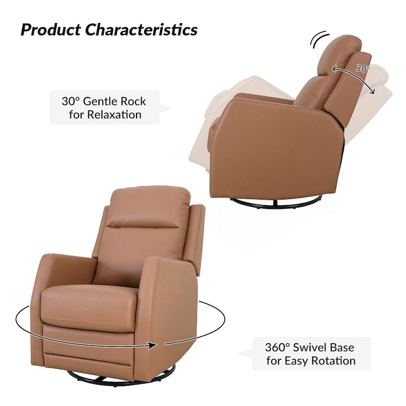 Fauteuil à bascule manuel/fauteuil inclinable pivotant en similicuir moderne
