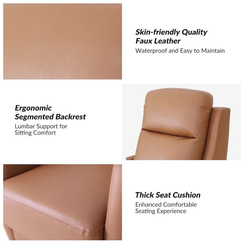Fauteuil à bascule manuel/fauteuil inclinable pivotant en similicuir moderne