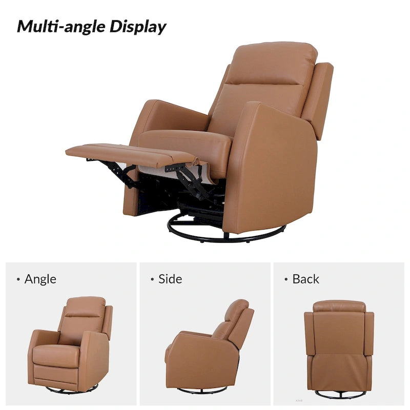 Fauteuil à bascule manuel/fauteuil inclinable pivotant en similicuir moderne