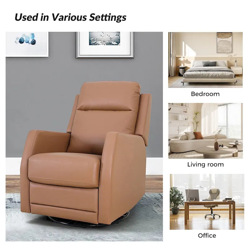 Fauteuil à bascule manuel/fauteuil inclinable pivotant en similicuir moderne