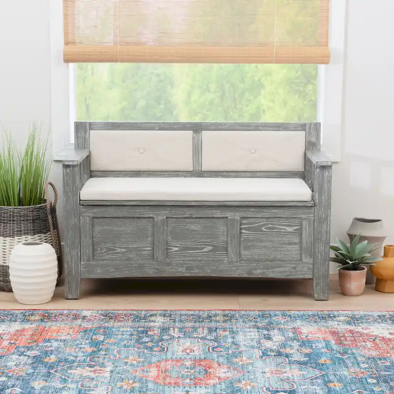 Banc d'entrée coffre en bois Dahlia