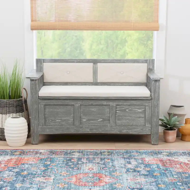 Banc d'entrée coffre en bois Dahlia