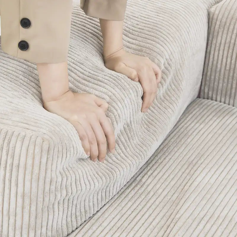 Canapé moderne en forme de L avec housse de coussin amovible