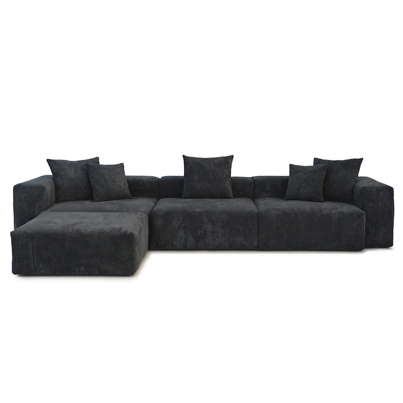 Canapé moderne en forme de L avec housse de coussin amovible
