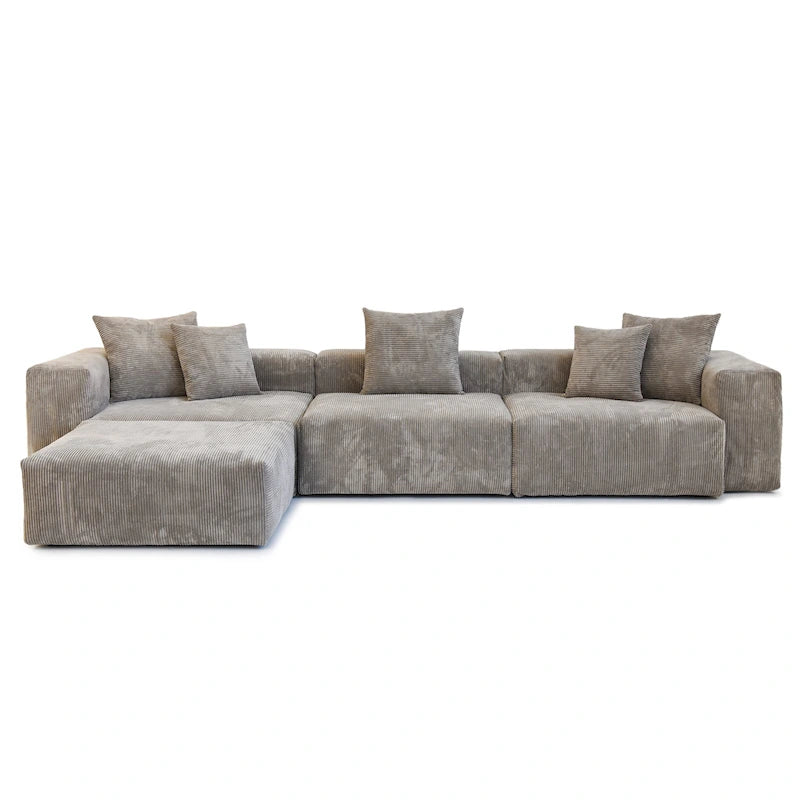 Canapé moderne en forme de L avec housse de coussin amovible