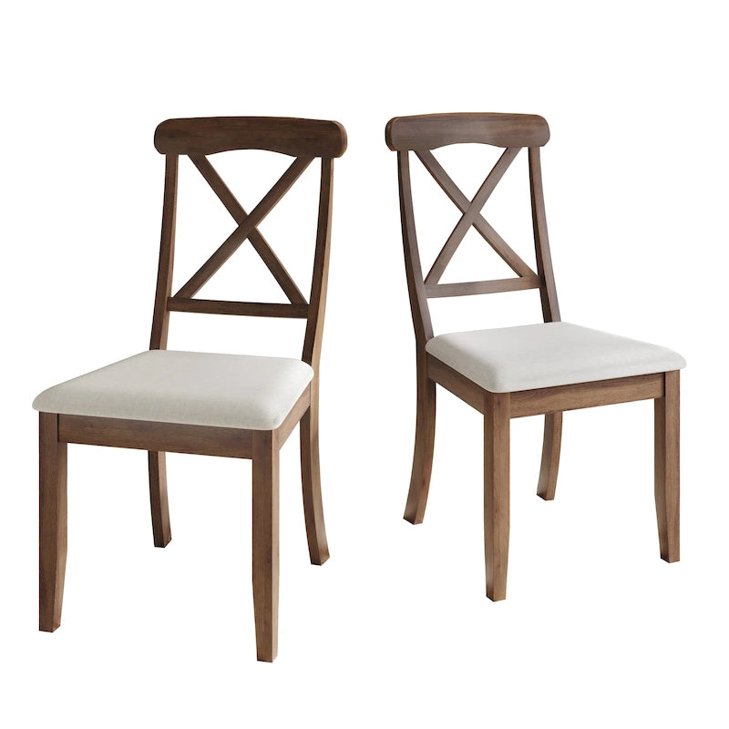 Chaises de salle à manger en bois de style fermier (lot de 2)