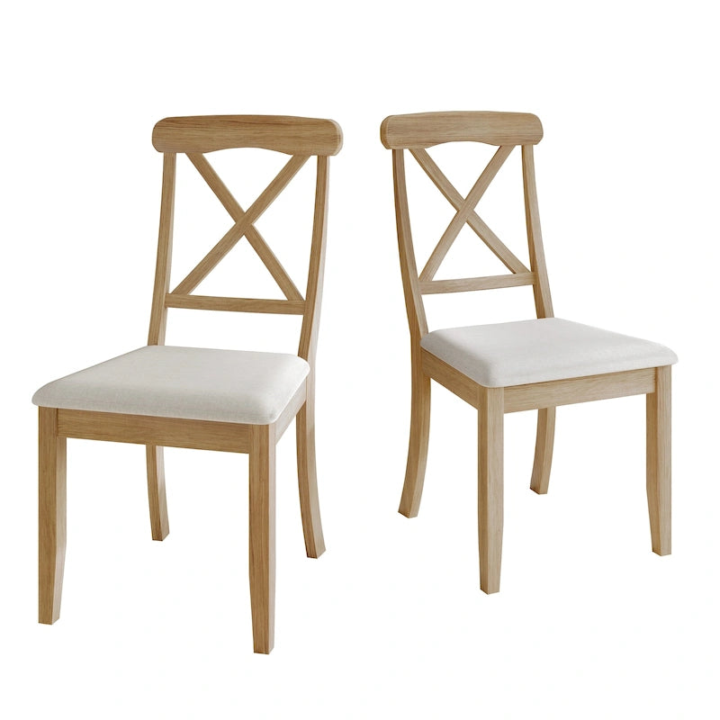 Chaises de salle à manger en bois de style fermier (lot de 2)