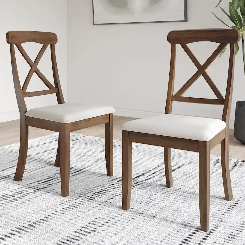 Chaises de salle à manger en bois de style fermier (lot de 2)