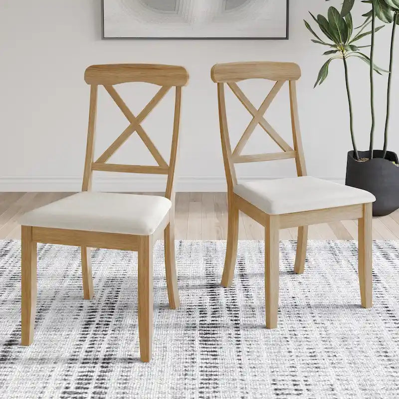 Chaises de salle à manger en bois de style fermier (lot de 2)