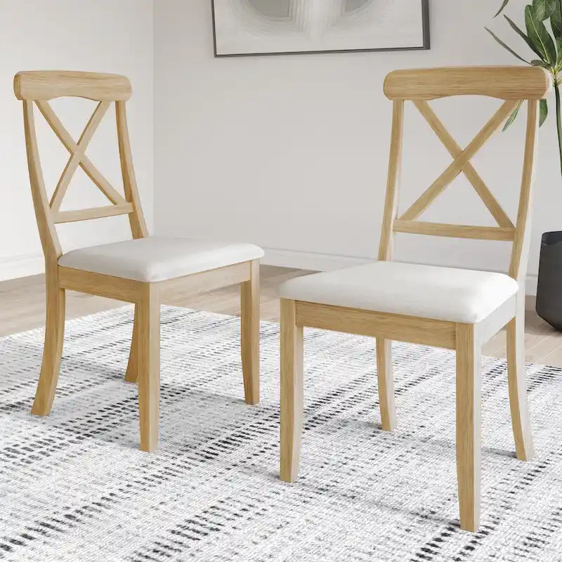 Chaises de salle à manger en bois de style fermier (lot de 2)