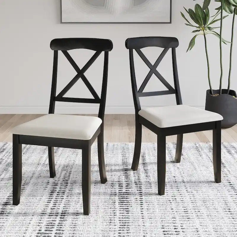 Chaises de salle à manger en bois de style fermier (lot de 2)