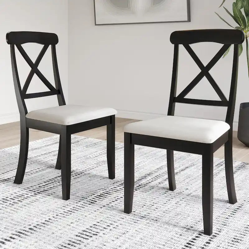 Chaises de salle à manger en bois de style fermier (lot de 2)