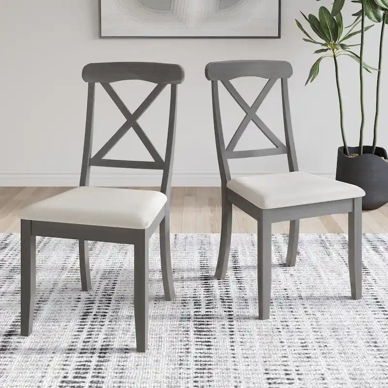 Chaises de salle à manger en bois de style fermier (lot de 2)