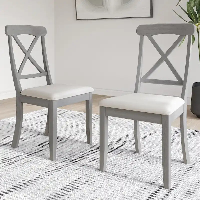Chaises de salle à manger en bois de style fermier (lot de 2)
