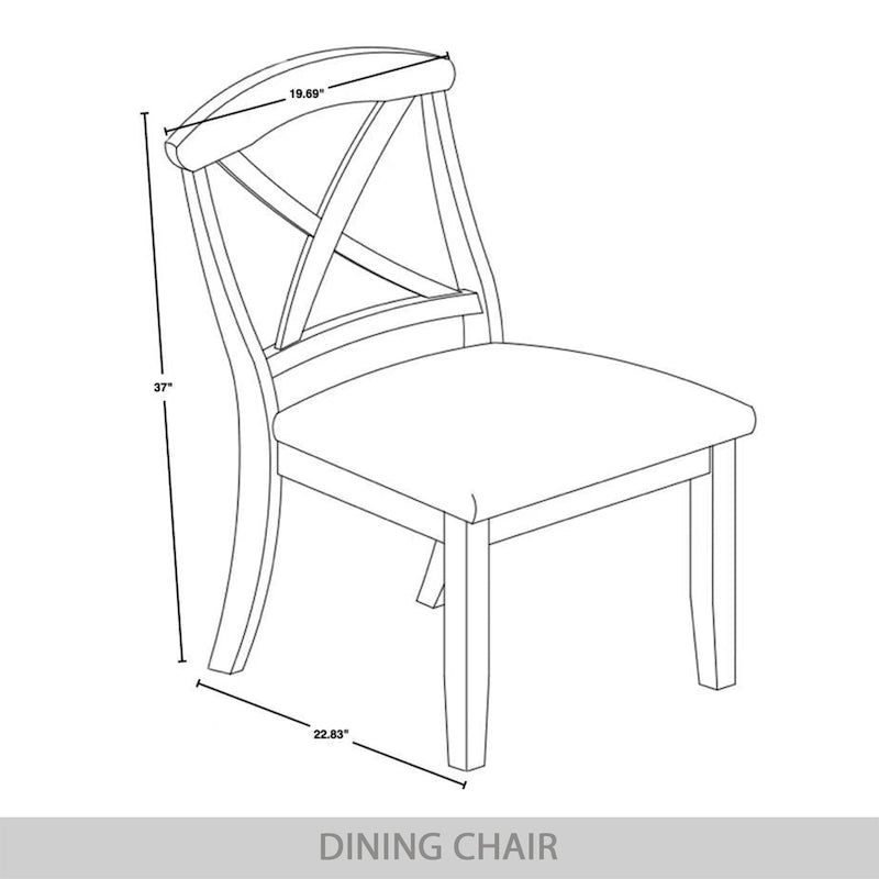 Chaises de salle à manger en bois de style fermier (lot de 2)