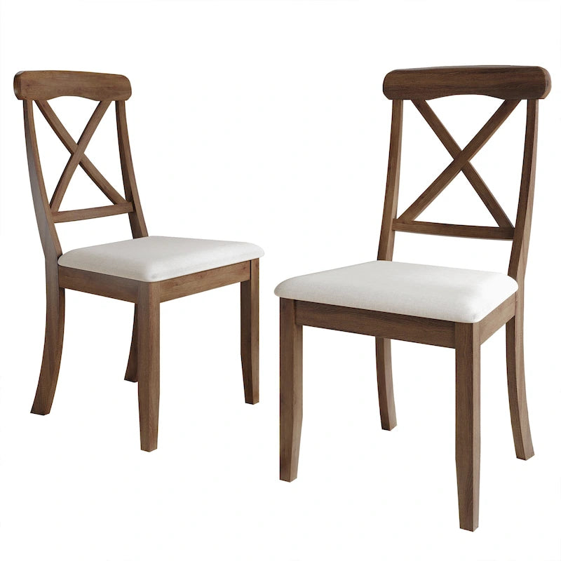 Chaises de salle à manger en bois de style fermier (lot de 2)