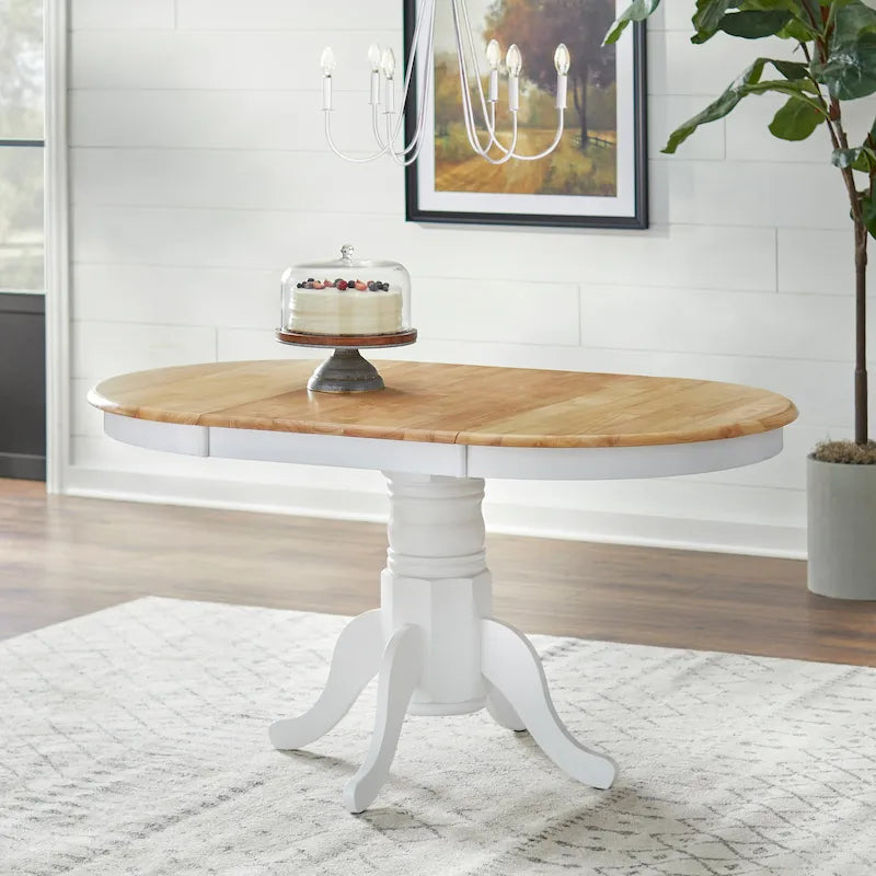 Table à manger en bois massif de style rustique (avec rallonge)