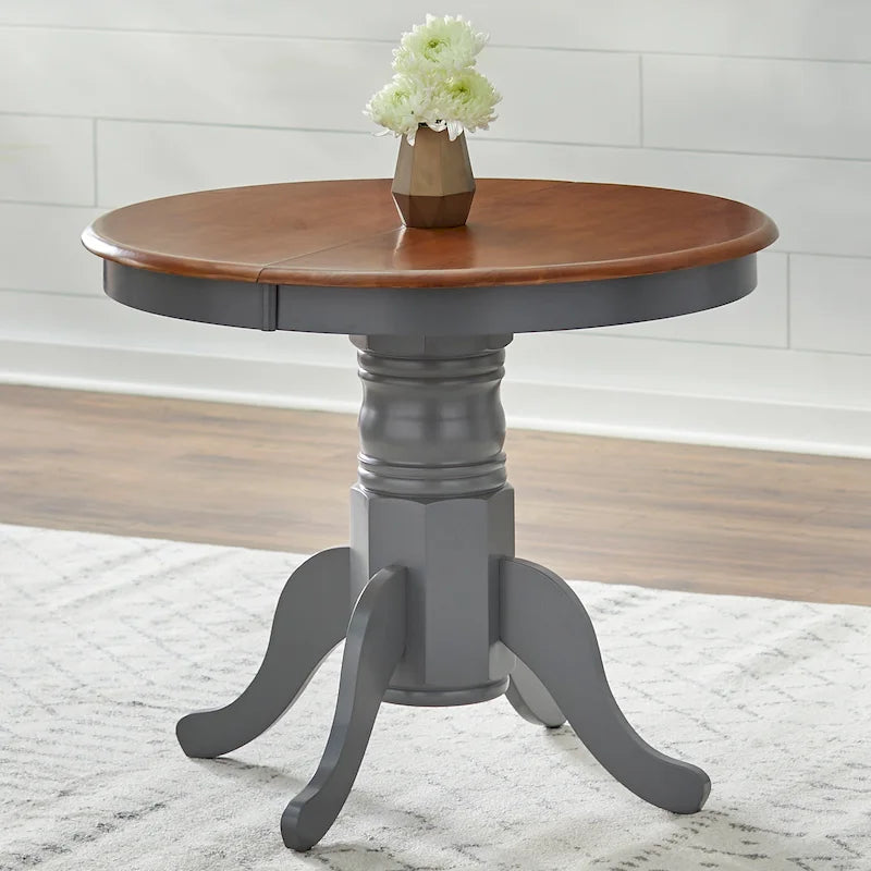 Table à manger en bois massif de style rustique (avec rallonge)