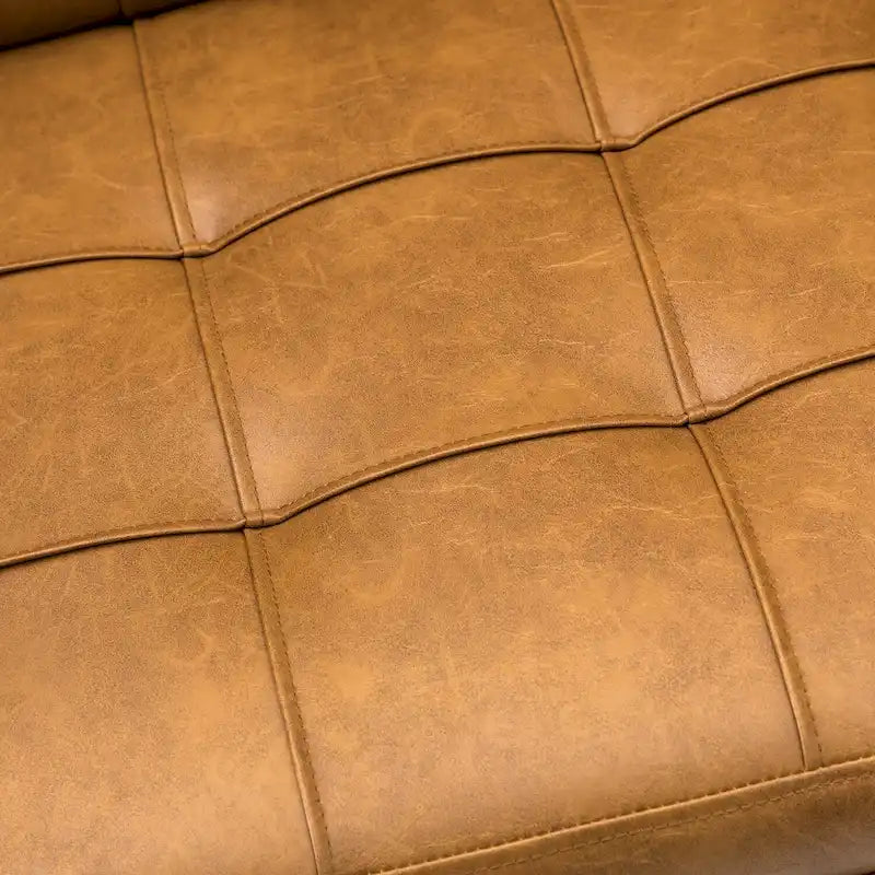 Chaise de bureau moderne à cinq roulettes réglable en hauteur en cuir végétalien