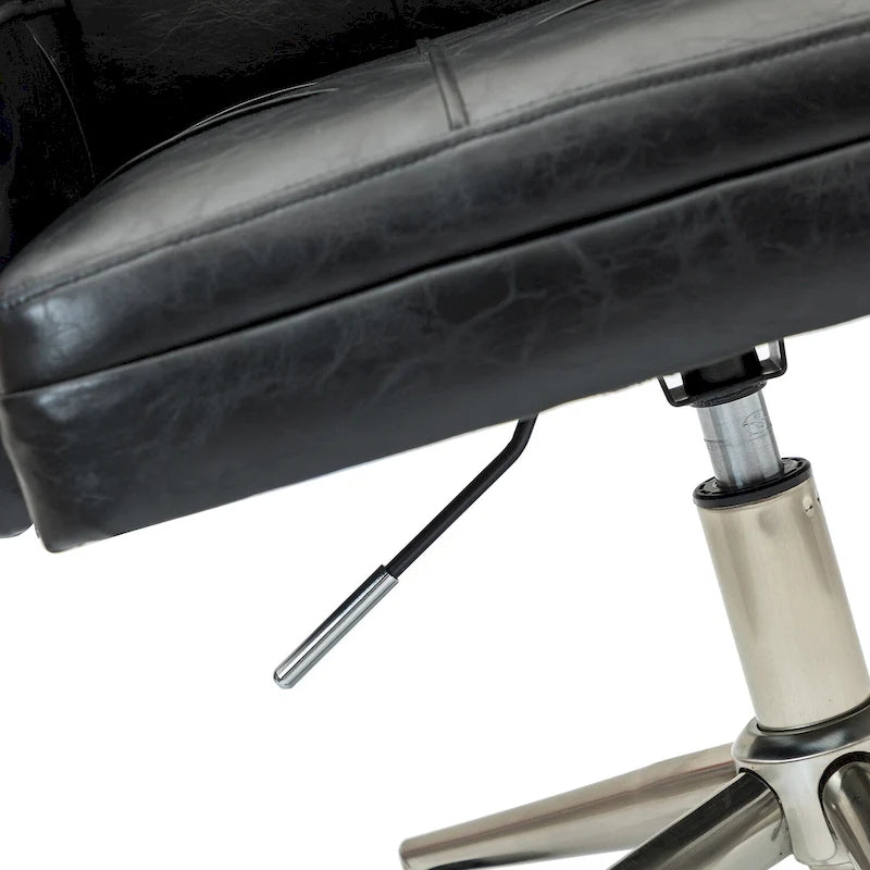 Chaise de bureau moderne à cinq roulettes réglable en hauteur en cuir végétalien