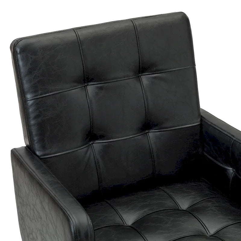 Chaise de bureau moderne à cinq roulettes réglable en hauteur en cuir végétalien