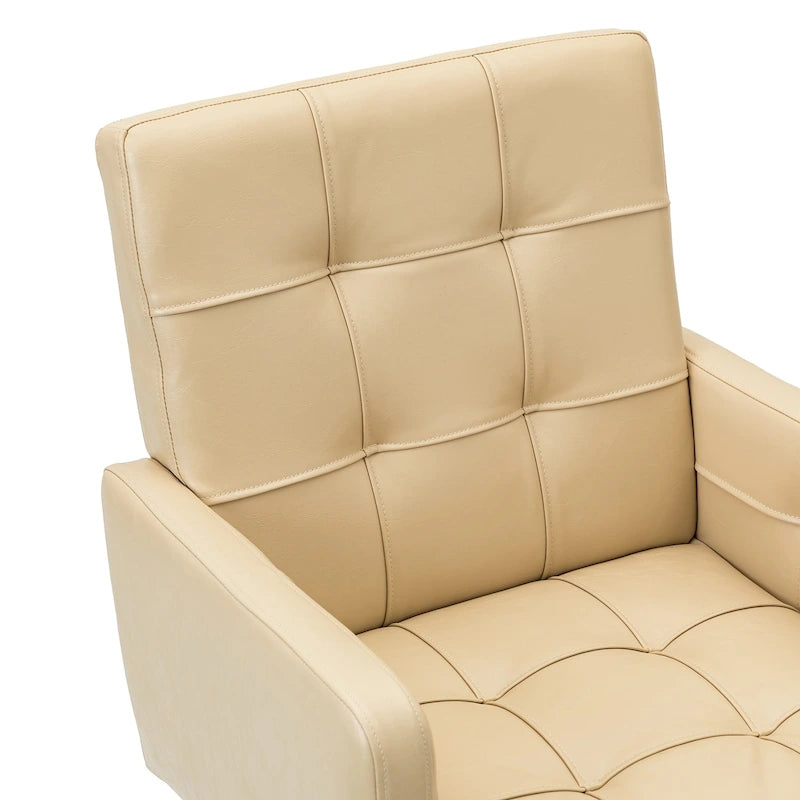 Chaise de bureau moderne à cinq roulettes réglable en hauteur en cuir végétalien