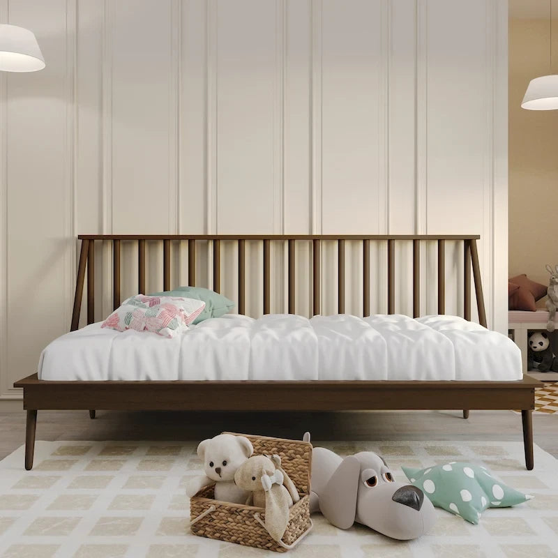 Canapé-lit double vintage en bois