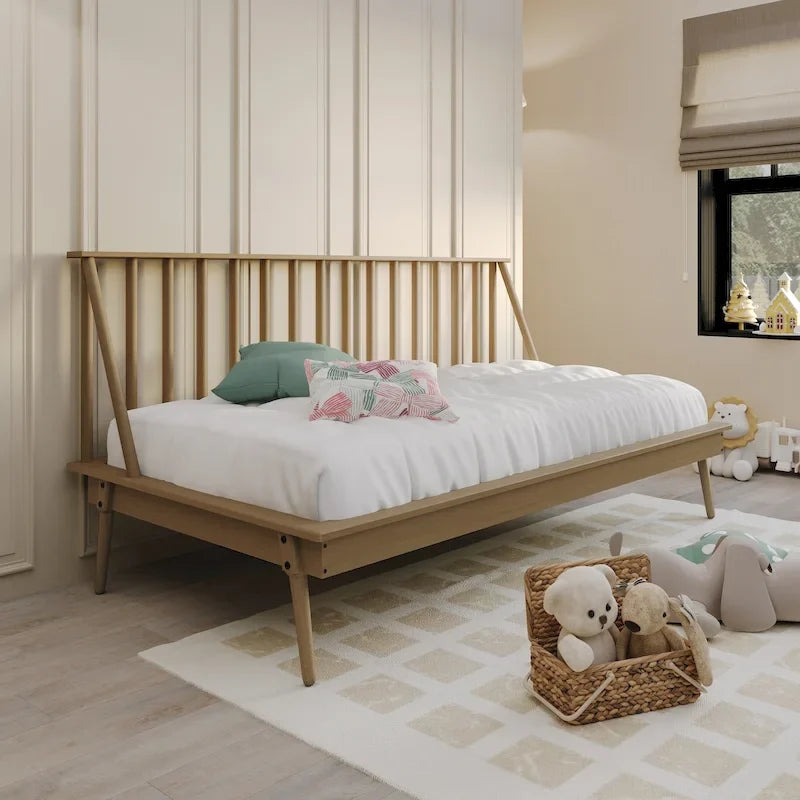 Canapé-lit double vintage en bois
