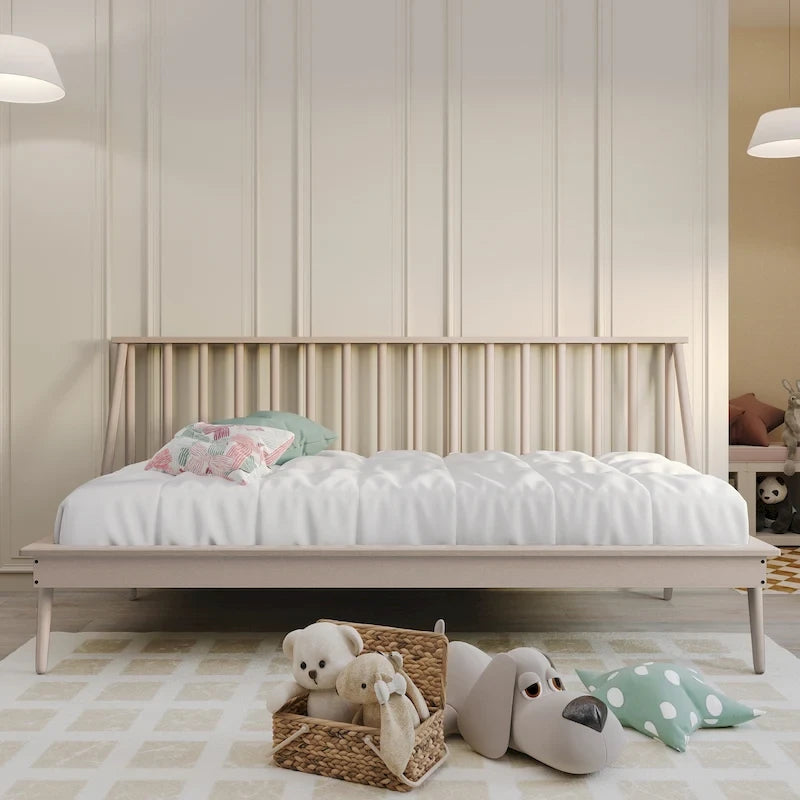 Canapé-lit double vintage en bois
