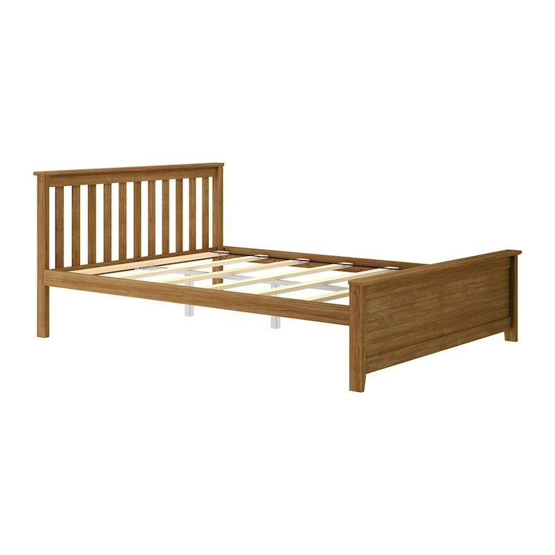 Lit plateforme classique en bois massif, format grand lit