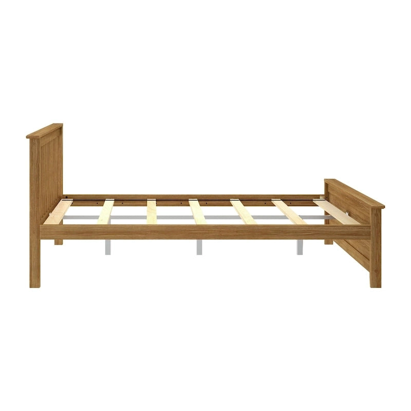 Lit plateforme classique en bois massif, format grand lit
