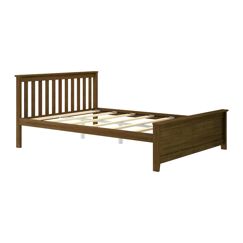 Lit plateforme classique en bois massif, format grand lit