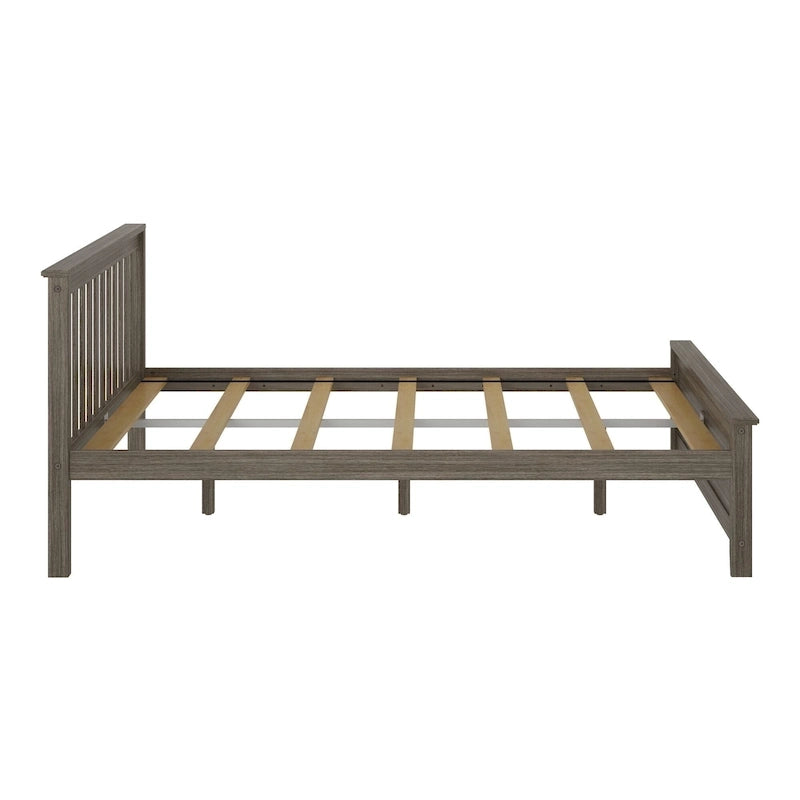 Lit plateforme classique en bois massif, format grand lit