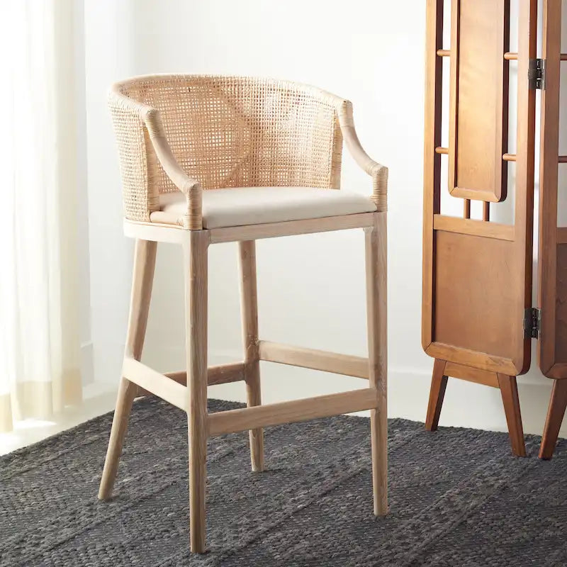 Tabouret de bar en rotin de 76 cm