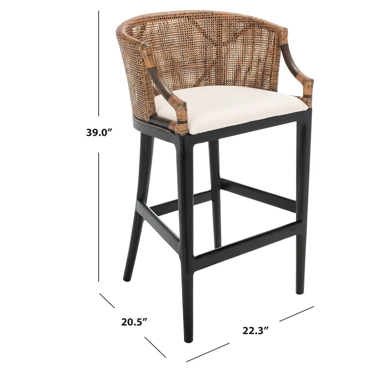 Tabouret de bar en rotin de 76 cm