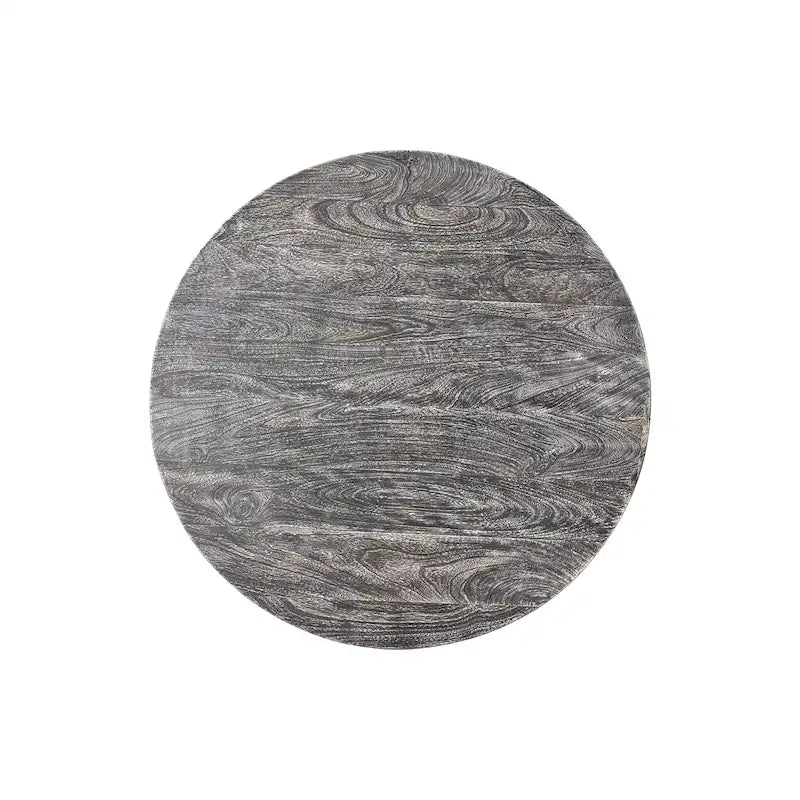 Table basse ronde en bois de manguier de 5,5 pouces avec grain fin