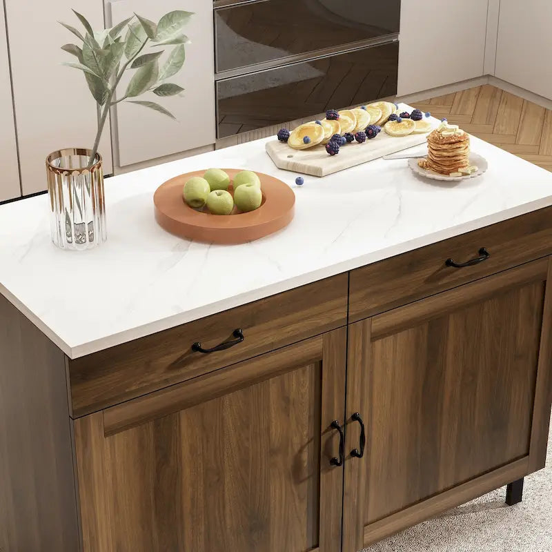 Armoire de rangement polyvalente en marbre pour îlot de cuisine